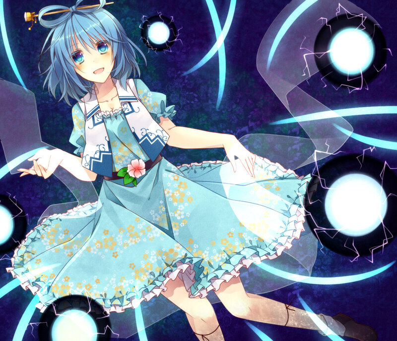 Blue-haired Girl in Dress — Blue, Dynamic, Night