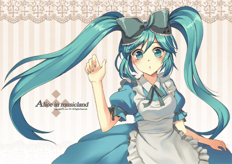 Blue-haired Girl in Dress — Blue, Playful, Anime