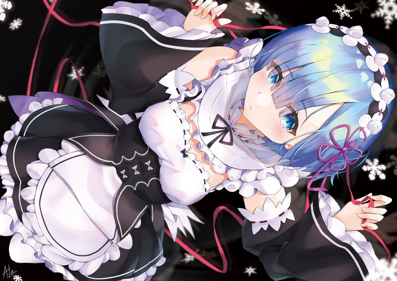 Blue-haired Girl in Dress — Blue, Playful, Winter