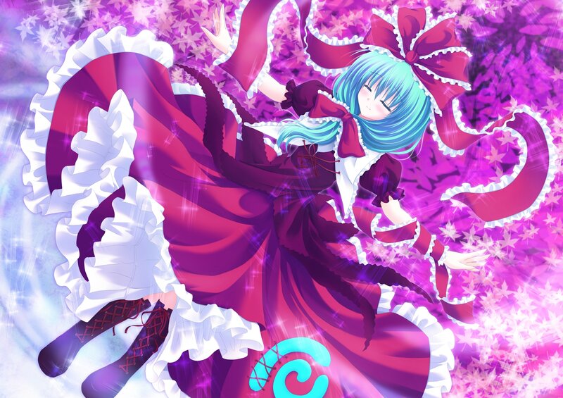 Blue-haired Girl in Dress — Purple, Dreamy