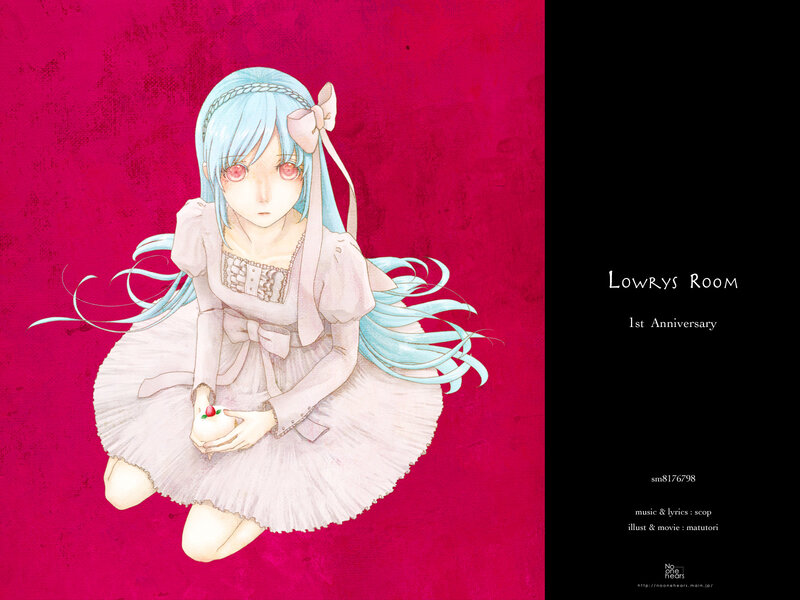 Blue-haired Girl in Dress — Red