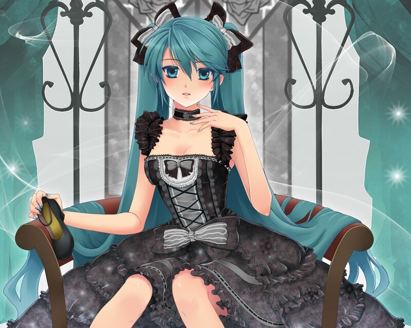 Blue-haired Girl in Dress — Teal