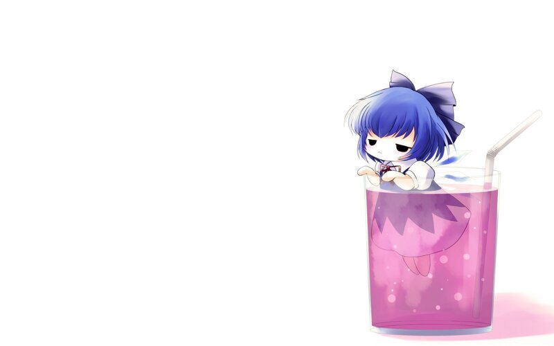 Blue-haired Girl in Drink — Purple
