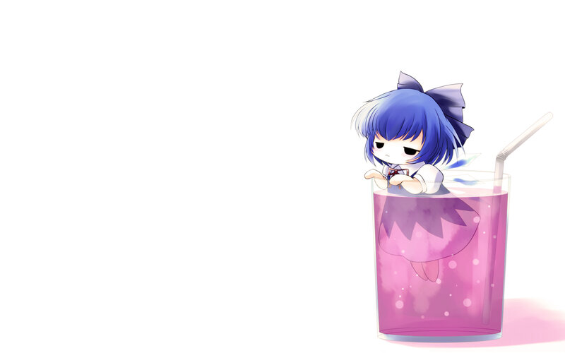 Blue-haired Girl in Drink