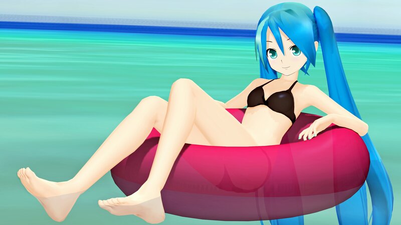 Blue-haired Girl in Float