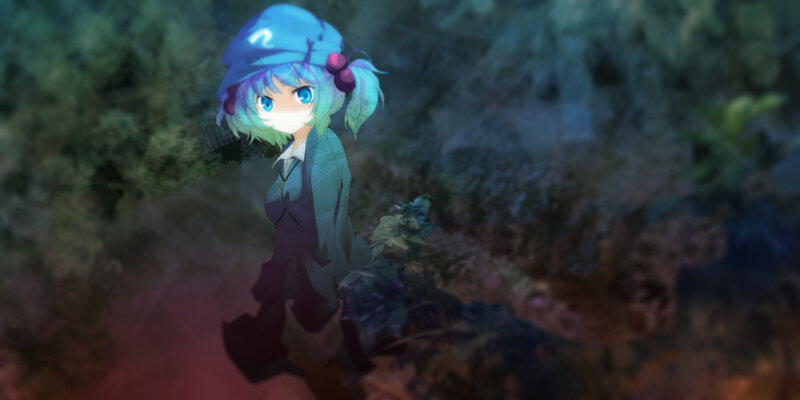 Blue-haired Girl in Forest — Blue, Mysterious