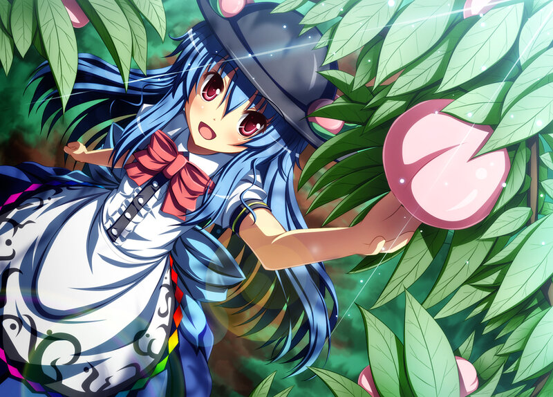 Blue-haired Girl in Forest — Blue, Playful