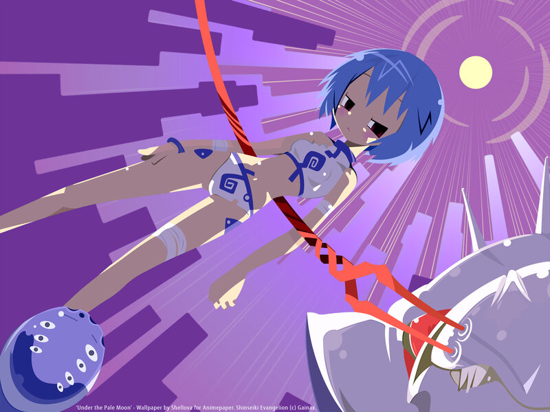 Blue-haired girl in futuristic scene