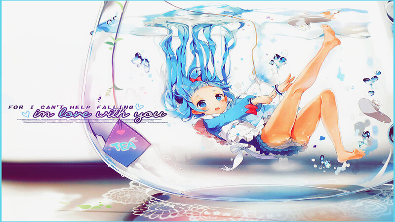 Blue-haired Girl in Glass