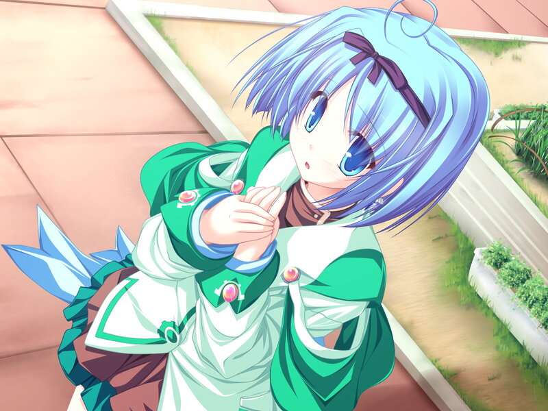 Blue-haired Girl in Green Coat