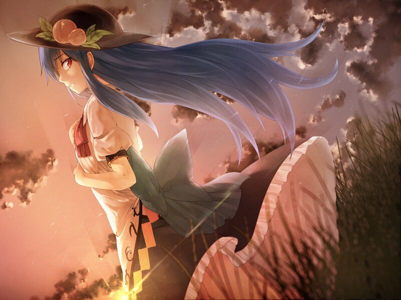 Blue-haired Girl in Hat — Blue, Dramatic
