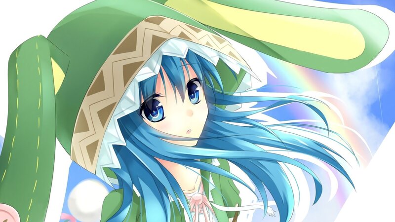 Blue-haired Girl in Hat — Blue, Serene, Anime