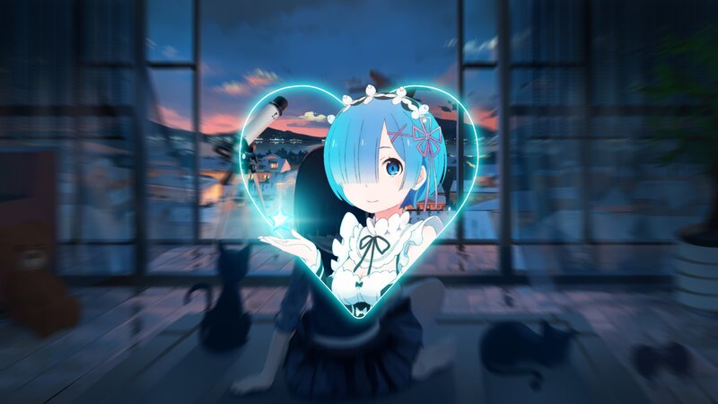 Blue-haired Girl in Heart