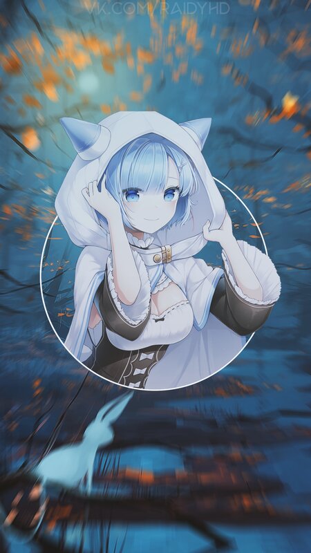 Blue-haired Girl in Hood