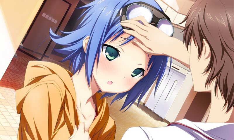 Blue-haired Girl in Hoodie — Blue