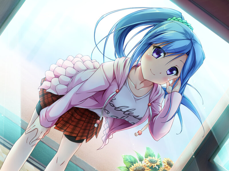 Blue-haired Girl in Hoodie