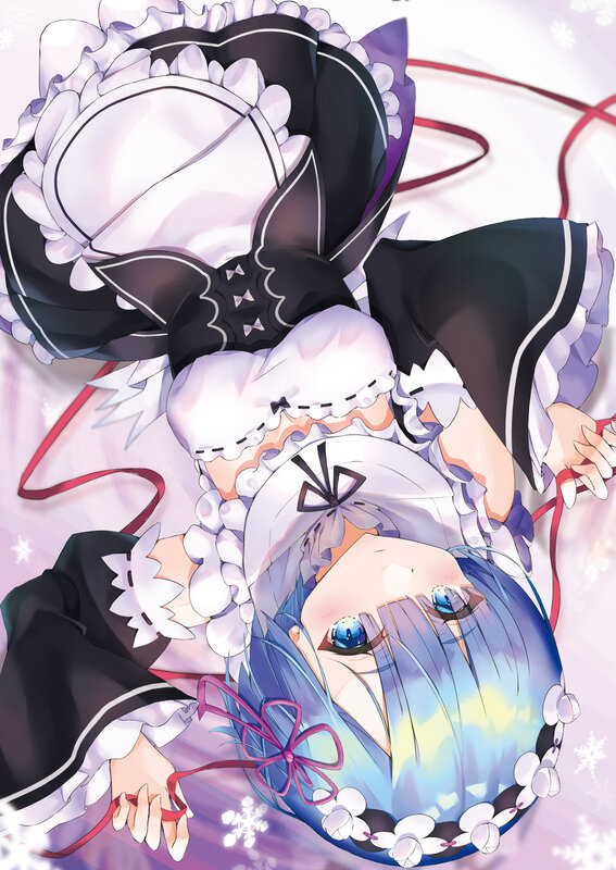 Blue-haired Girl in Maid Outfit — Blue, Calm, Winter