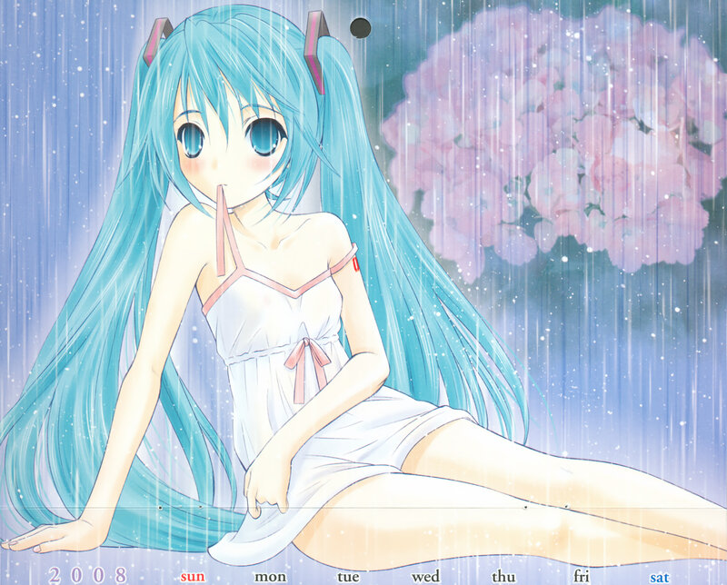Blue-haired Girl in Rain — Blue