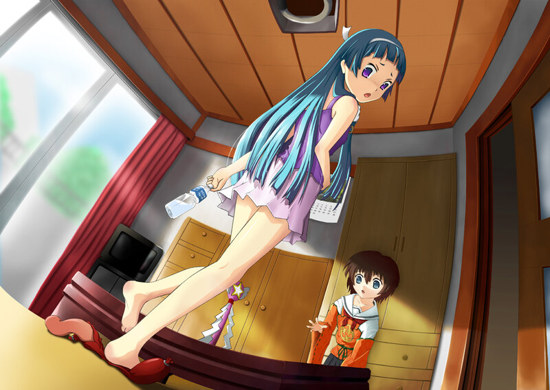 Blue-haired Girl in Room — Blue