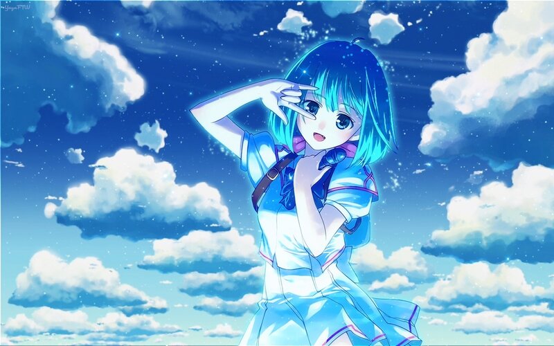 Blue-haired Girl in Sky — Blue
