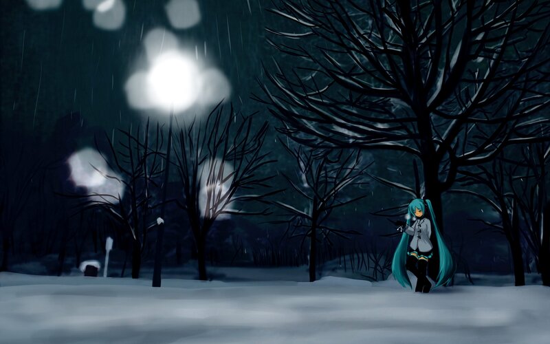 Blue-haired Girl in Snow — Blue, Melancholic