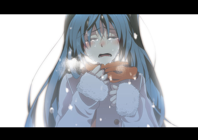 Blue-haired Girl in Snow — Blue