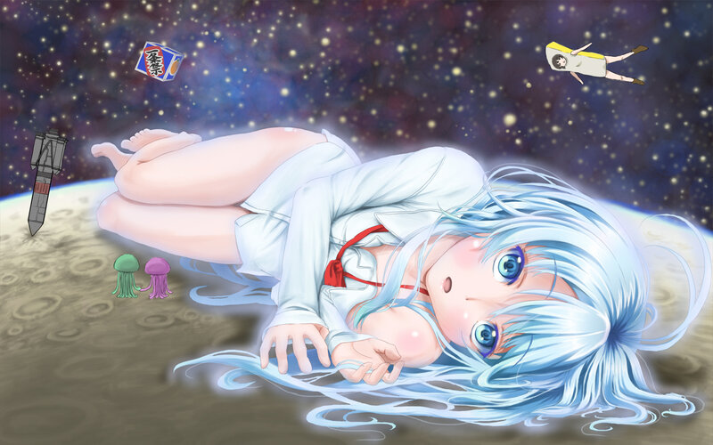 Blue-haired Girl in Space — Blue, Dreamy