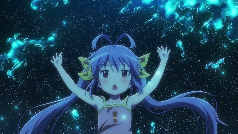 Blue-haired Girl in Space — Blue, Serene, Night, Anime, Stars