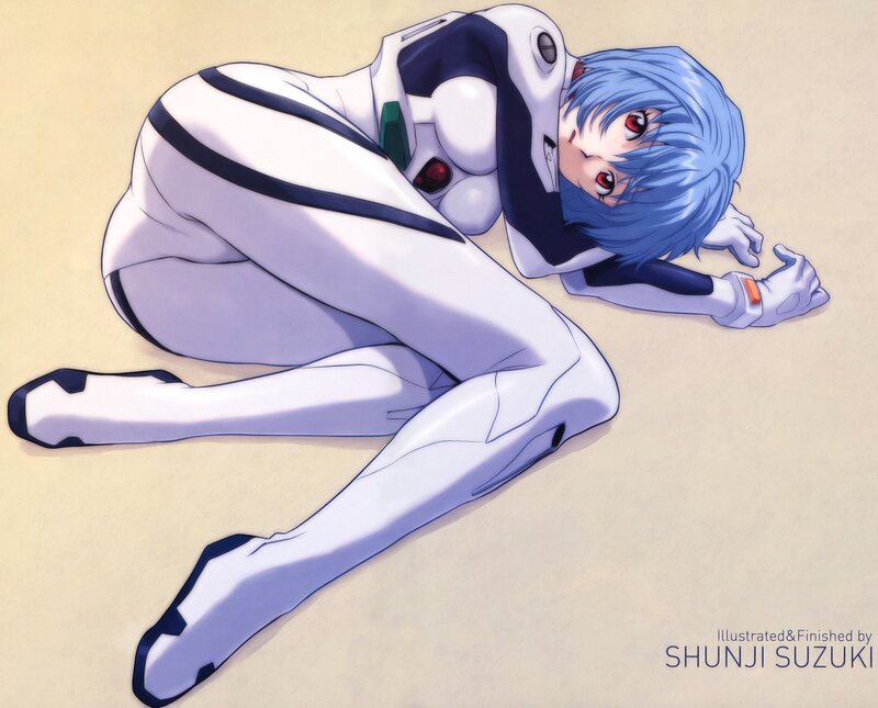 Blue-haired Girl in Suit — White, Calm
