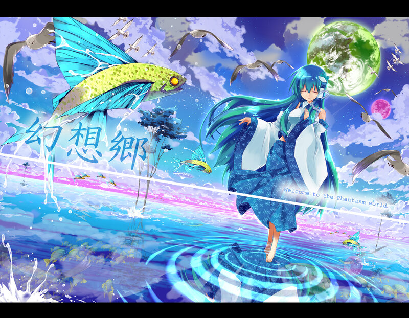 Blue-haired Girl in Water — Blue, Dreamy