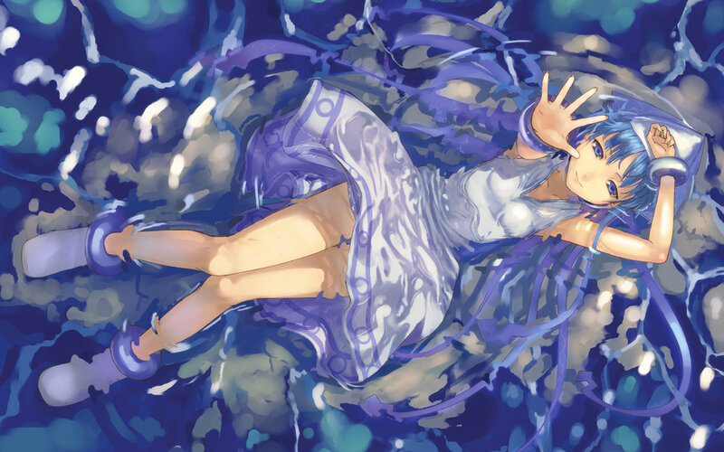 Blue-haired Girl in Water — Blue