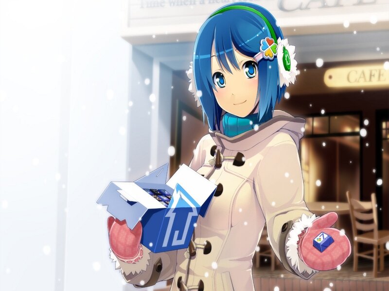 Blue-haired Girl in Winter — Blue, Calm
