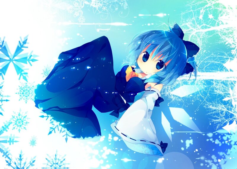 Blue-haired Girl in Winter — Blue, Cold, Anime