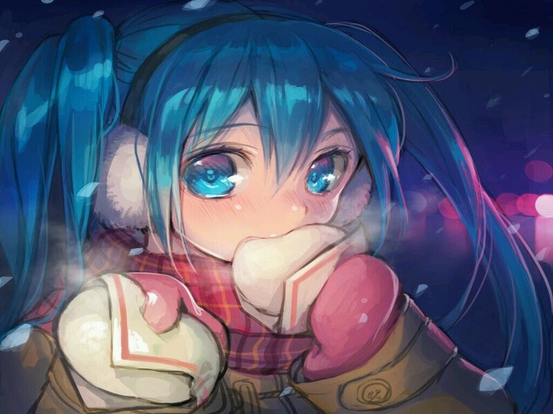 Blue-haired Girl in Winter — Blue, Cold