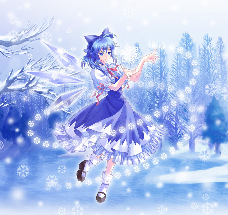 Blue-haired Girl in Winter — Blue, Serene