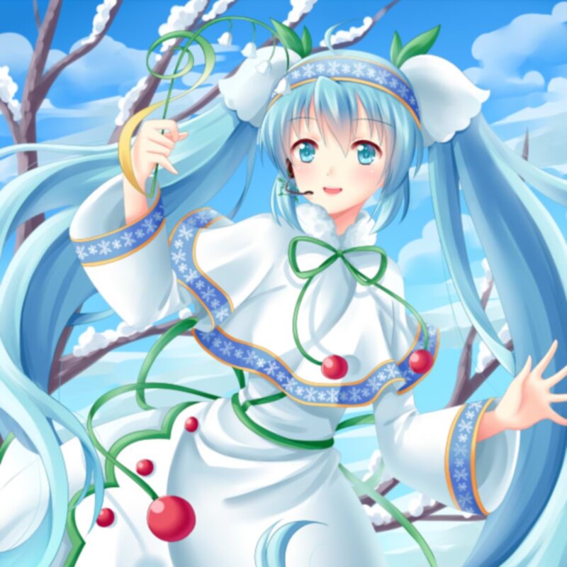 Blue-haired Girl in Winter — White