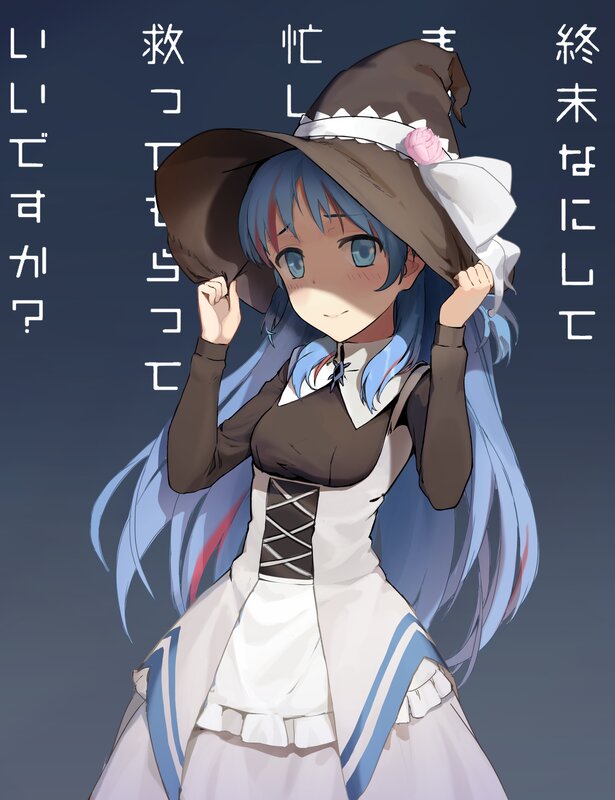 Blue-haired Girl in Witch Hat
