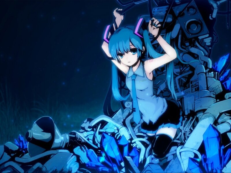Blue-haired Girl in Wreckage — Blue