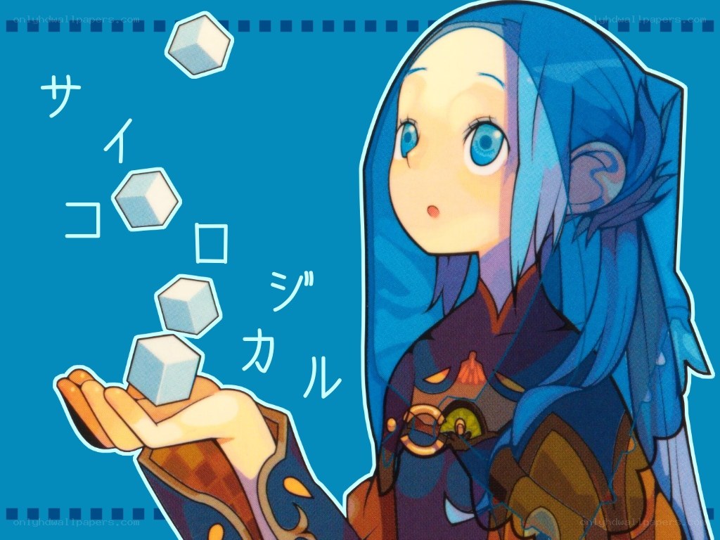 blue-haired girl juggling cubes