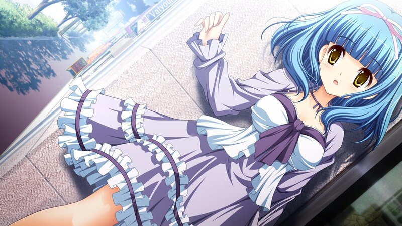 Blue-haired Girl Lying Down — Blue, Calm, Afternoon