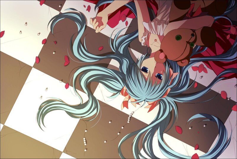 Blue-haired Girl Lying Down — Blue