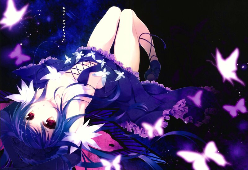 Blue-haired Girl Lying Down — Purple