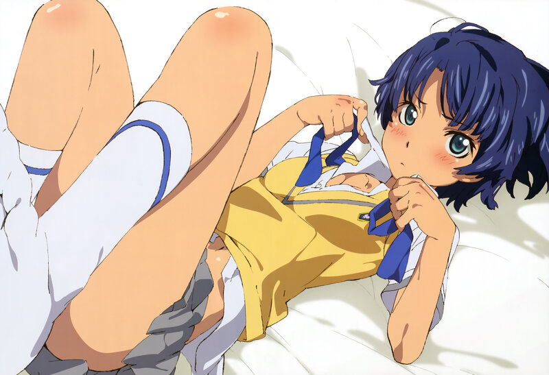 Blue-haired Girl Lying Down — Yellow