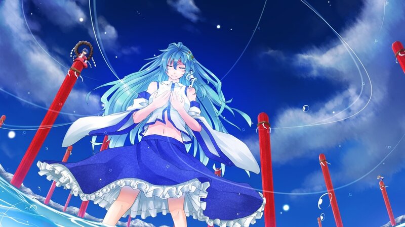 blue-haired girl on a boat