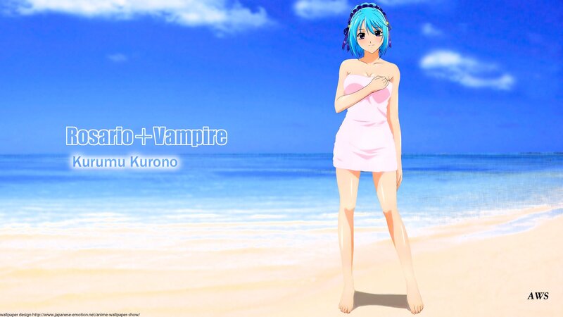 Blue-haired Girl on Beach — Blue, Serene
