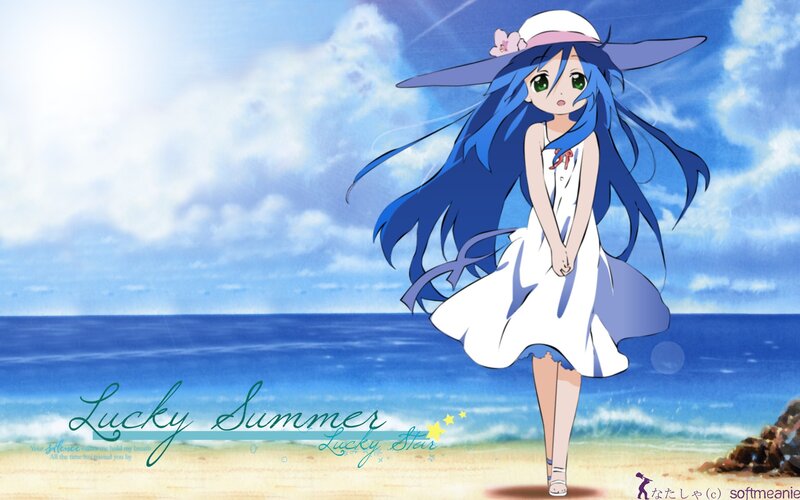 Blue-haired Girl on Beach — Blue