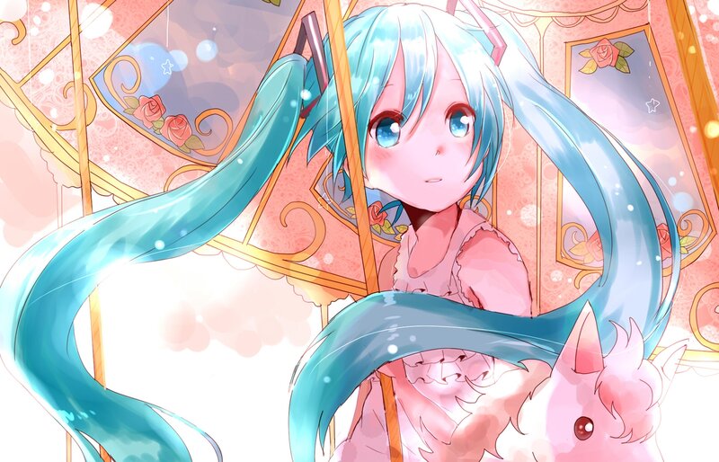 Blue-haired Girl on Carousel