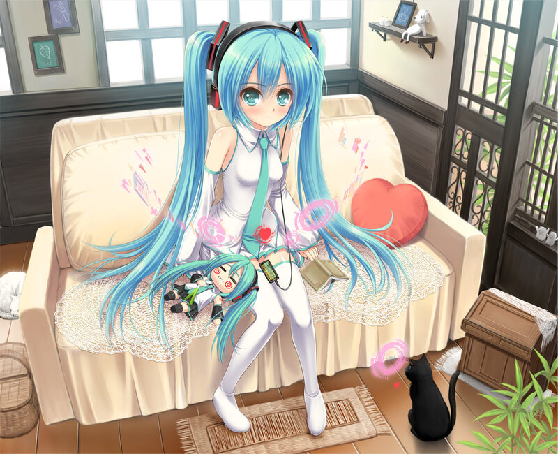 Blue-haired Girl on Couch — Blue