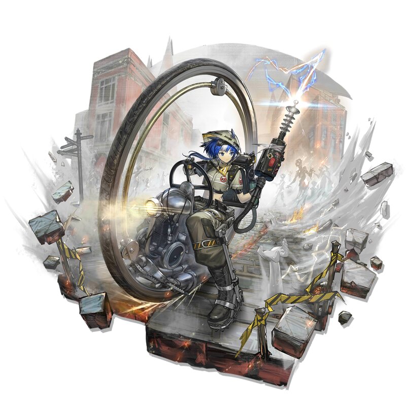 Blue-haired Girl on Motorcycle