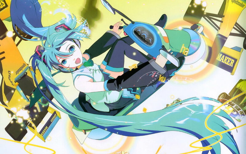 Blue-haired Girl on Scooter — Cyan
